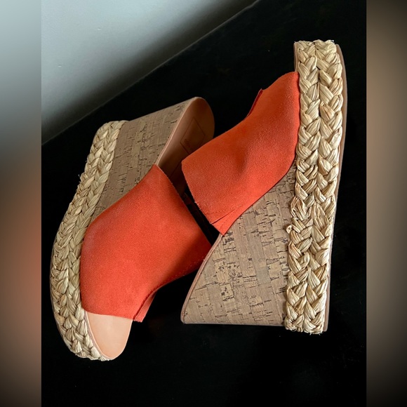 DOLCE VITA “LOVA” ORANGE SUEDE SLIDES SIZE 10 - Picture 6 of 13
